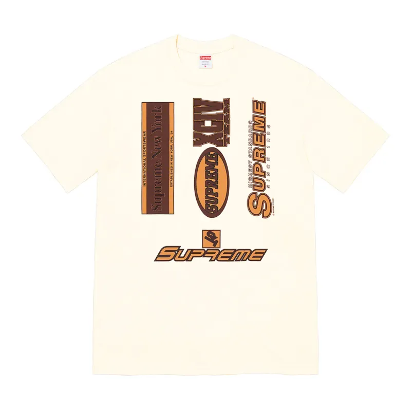 Supreme Multi Logos Tee Natural sold by PLUS