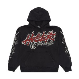 トップス Hellstar Studios embroidery Hoodie Hellstar Studios Records Tour Hoodie Washed Black | Parallel