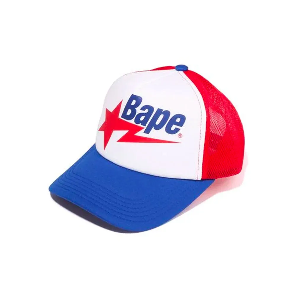 Bape Sta Mesh Cap Blue Red White sold by PLUS