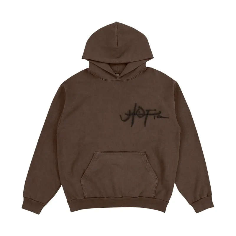 Travis Scott Utopia A2 Hooded Sweatshirt Brown sold by PLUS