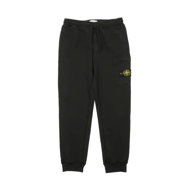 Stone Island Brushed Cotton Fleece Cargo Sweatpants Black sold by PLUS