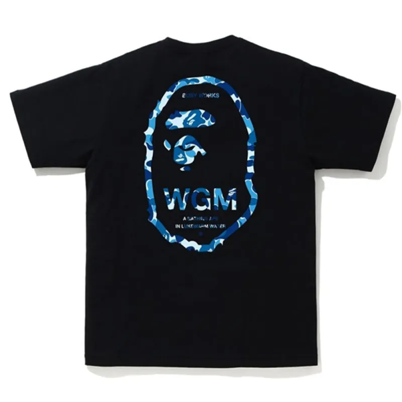BAPE ABC Camo WGM Ape Head Tee Black/Blue sold by PLUS
