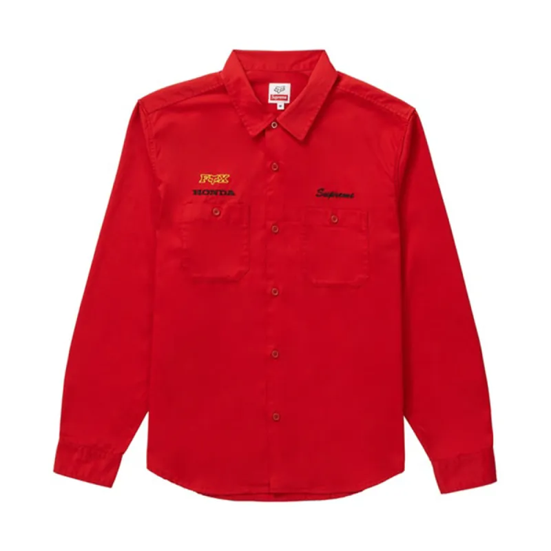 Supreme Honda Fox Racing Work Shirt Red sold by PLUS