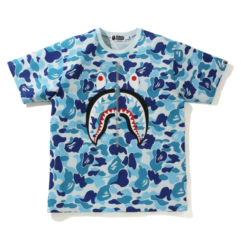 BAPE Big ABC Camo Shark Tee Blue sold by PLUS