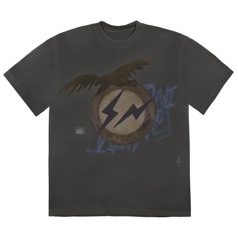 Travis Scott Cactus Jack For Fragment Create T-shirt Washed Black made by PLUS