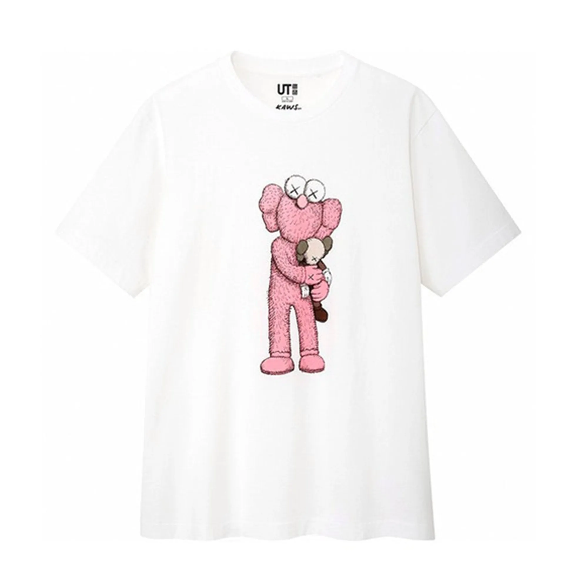 KAWS x Uniqlo Pink BFF Tee White sold by PLUS