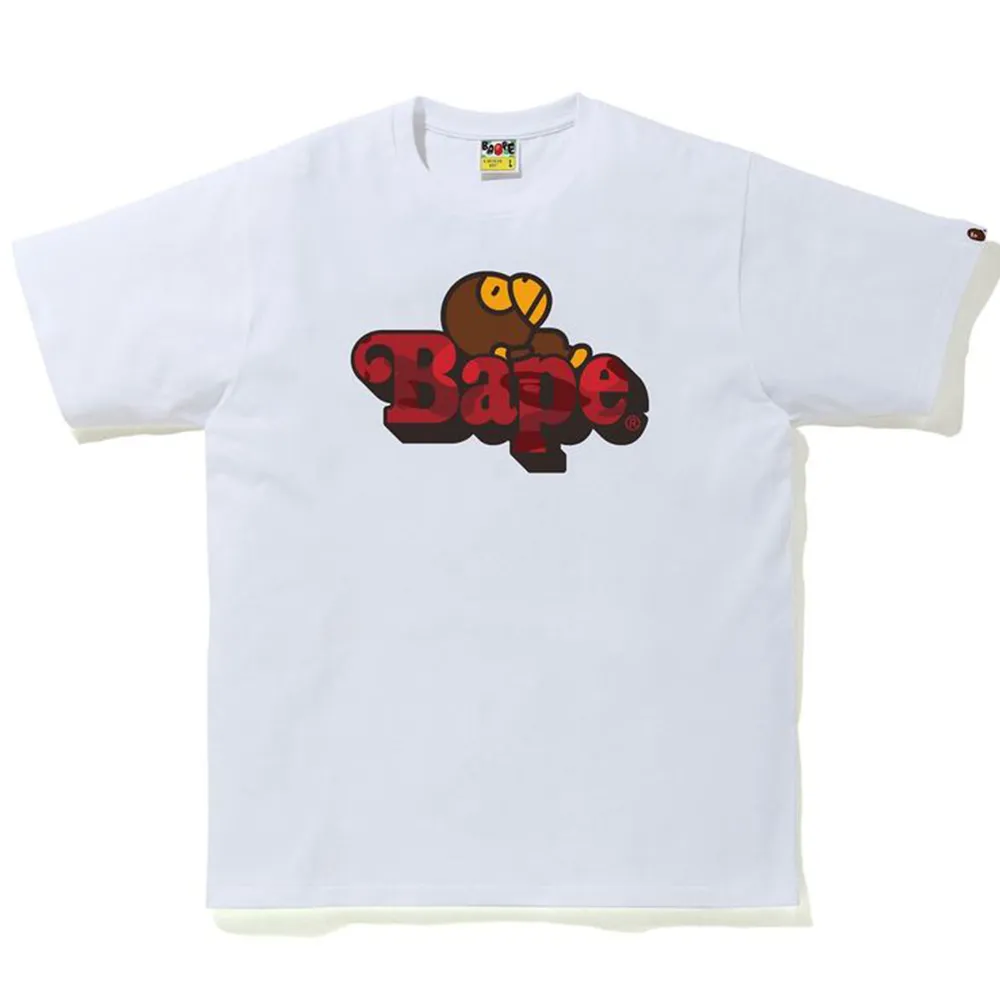 Bape Color Camo Milo On Bape Tee White/Red sold by PLUS