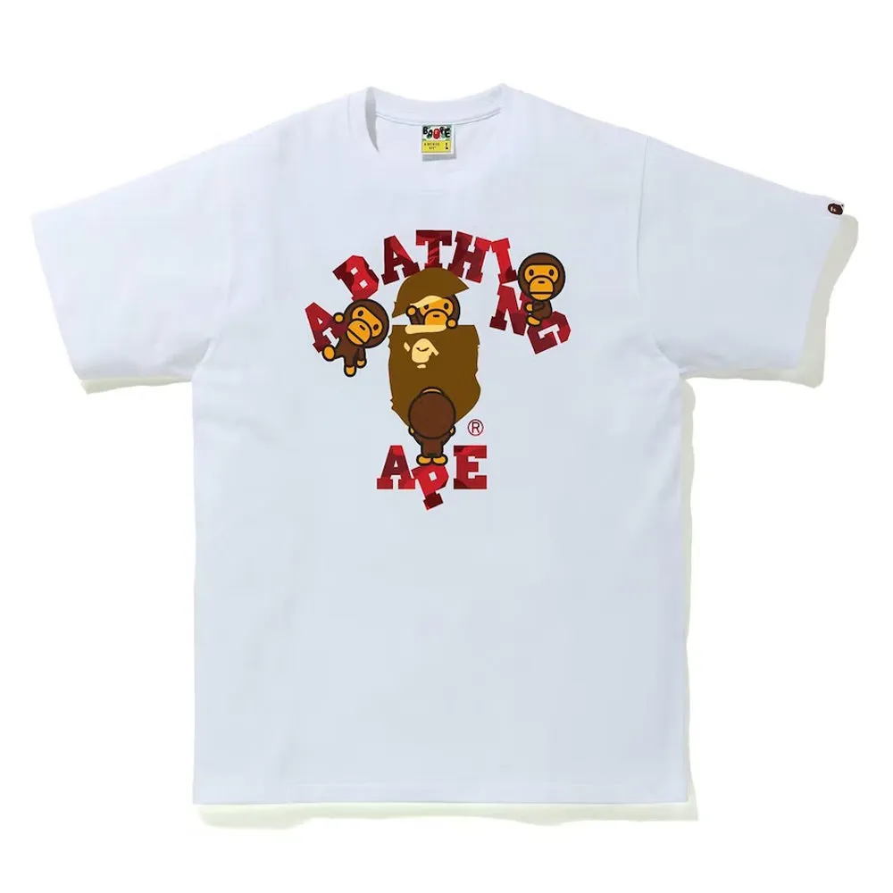 Bape Color Camo College Milo Tee White/Red sold by PLUS