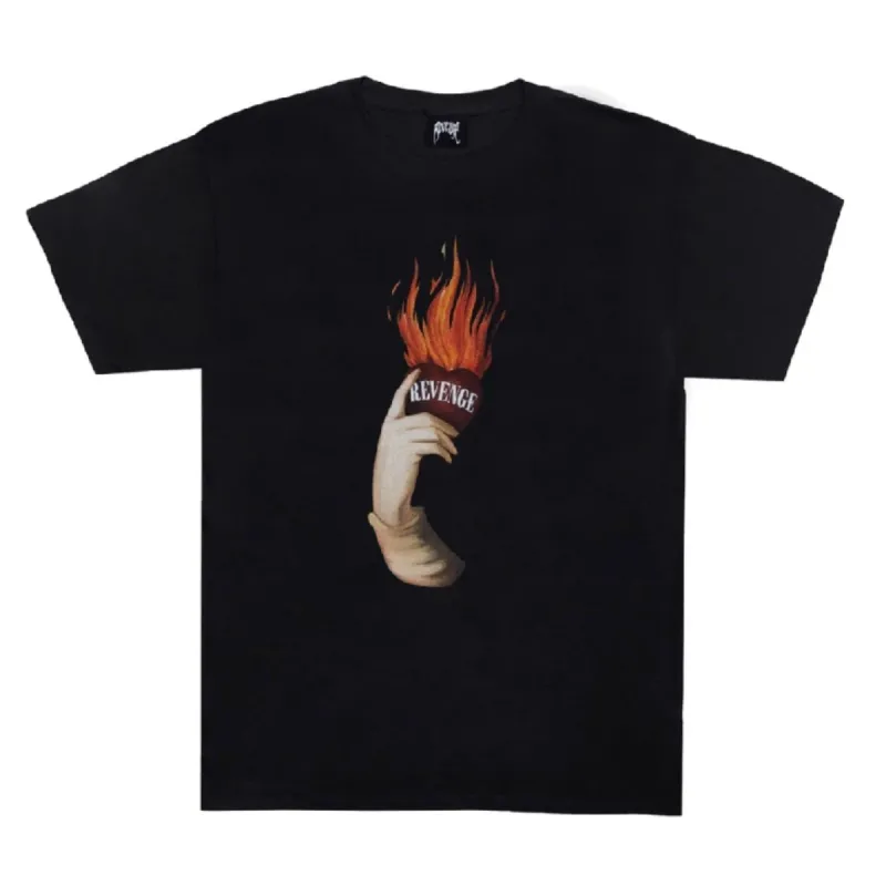 Revenge Flaming Heart Tee Black sold by PLUS