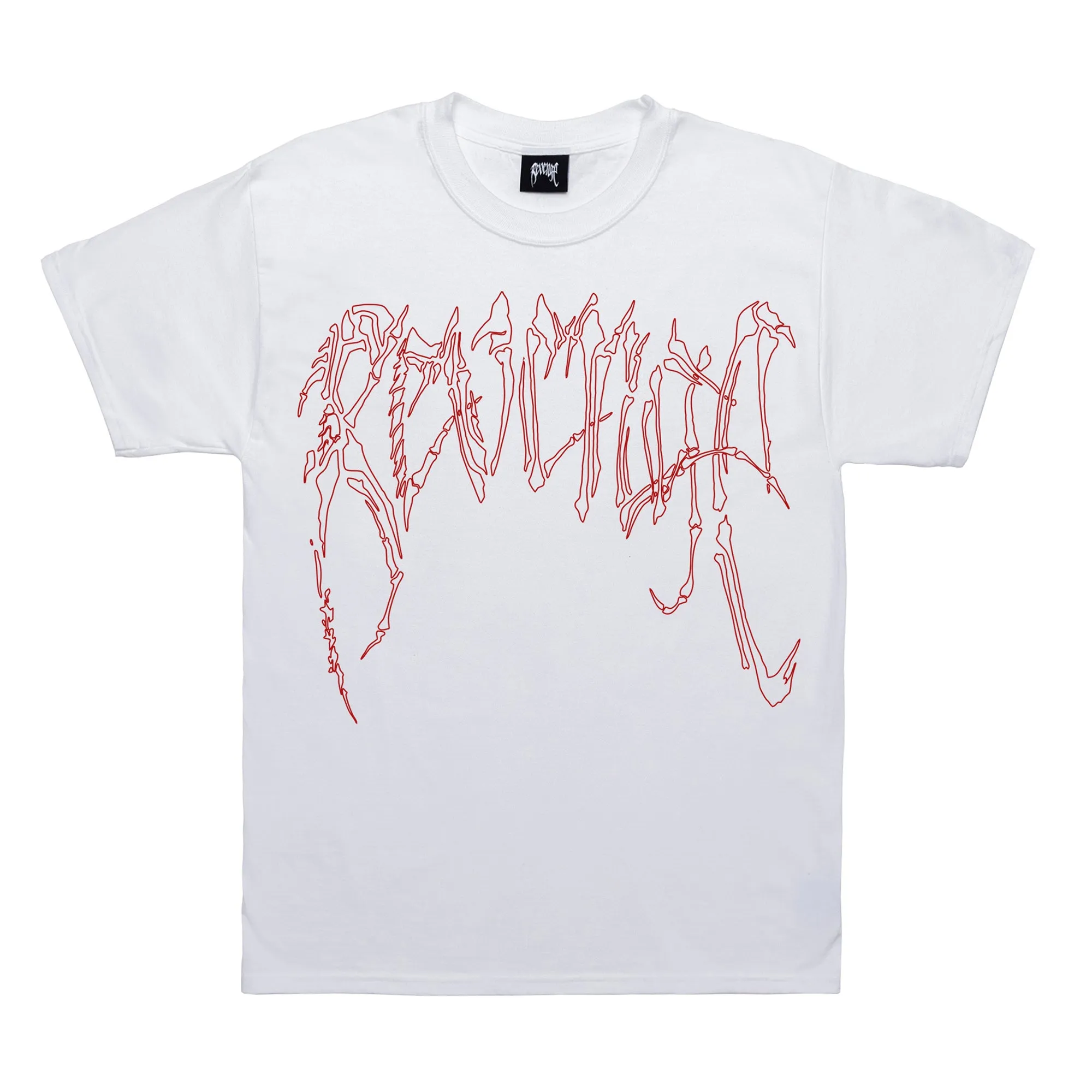 Revenge Bones Tee White/Red sold by PLUS