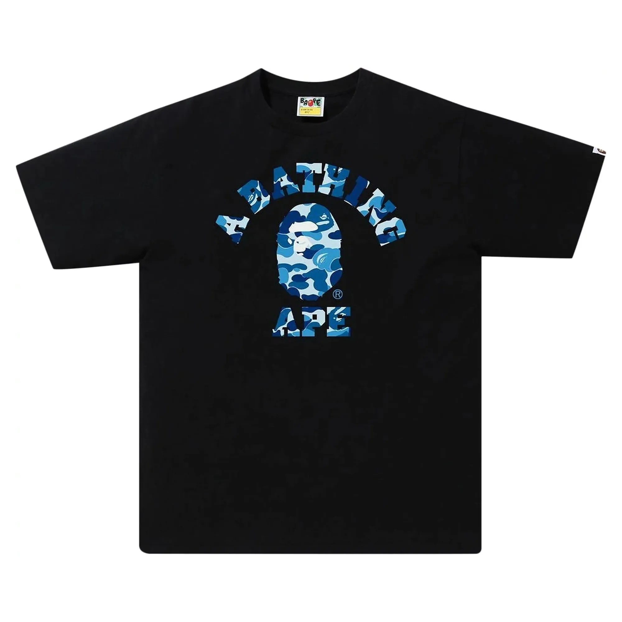 Bape Text Color Camo College Tee Black Blue sold by PLUS
