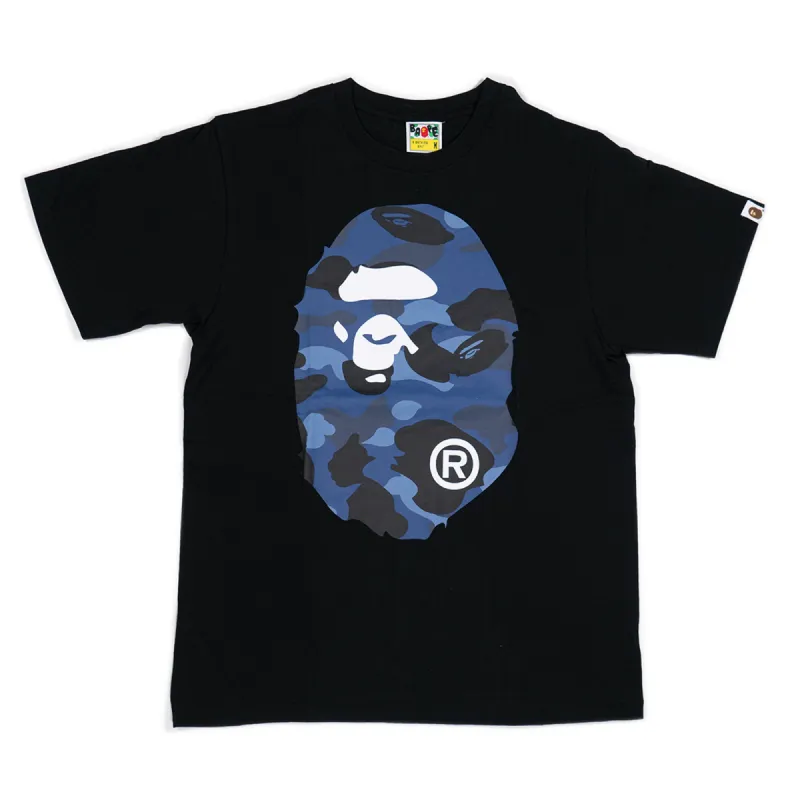 BAPE Color Camo Big Ape Head Tee Black/Navy sold by PLUS