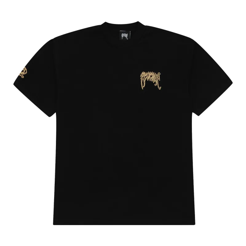 Revenge x Zillakami Crossbones Skull Tee Black/Beige sold by PLUS