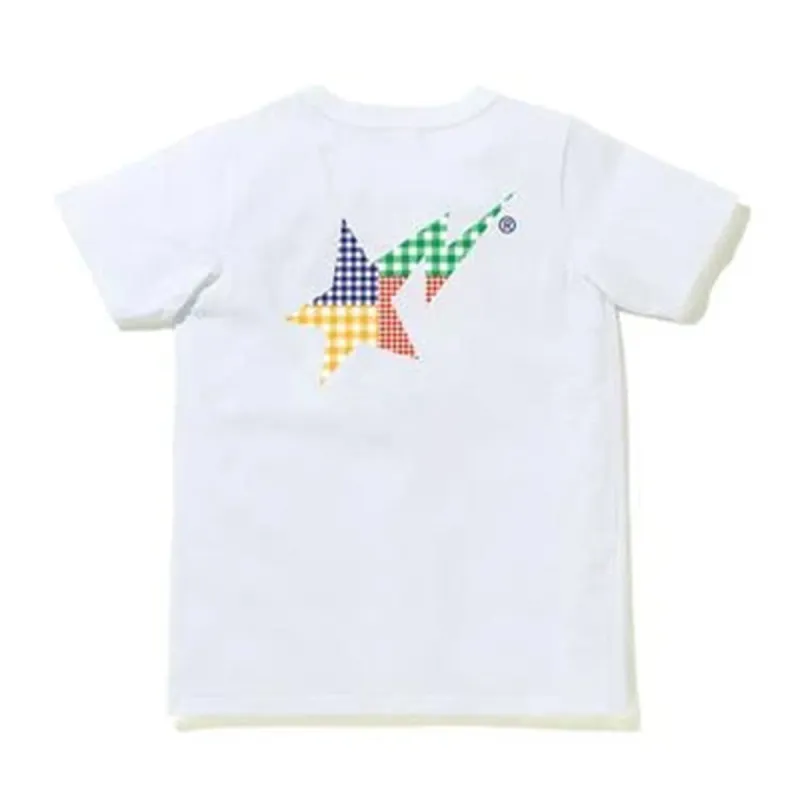 BAPE Gingham Check Bape Sta Logo Tee (Ladies) White sold by PLUS