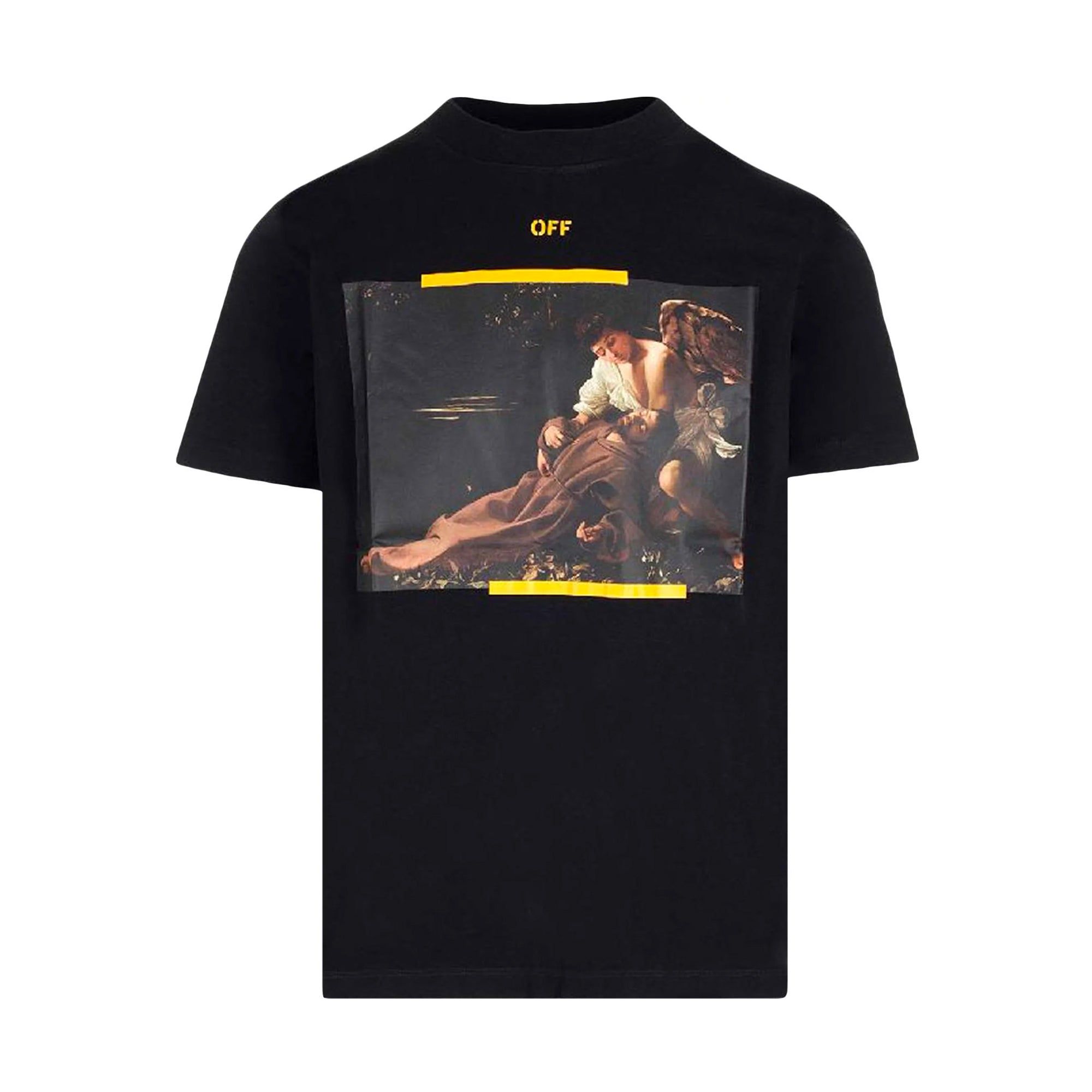 Off-White Caravaggio Yellow Arrow T-Shirt Black sold by PLUS