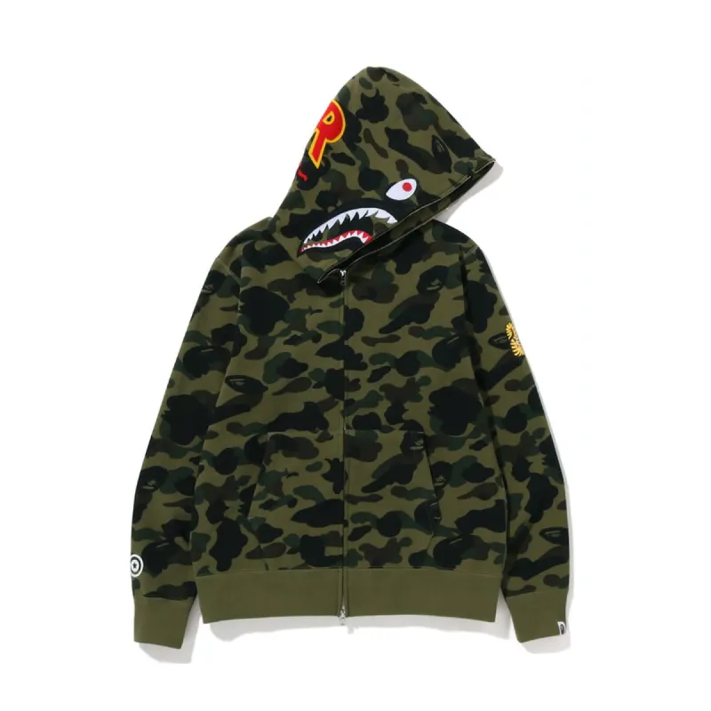 Bape 1st Camo PONR Shark Full Zip Hoodie Green sold by PLUS