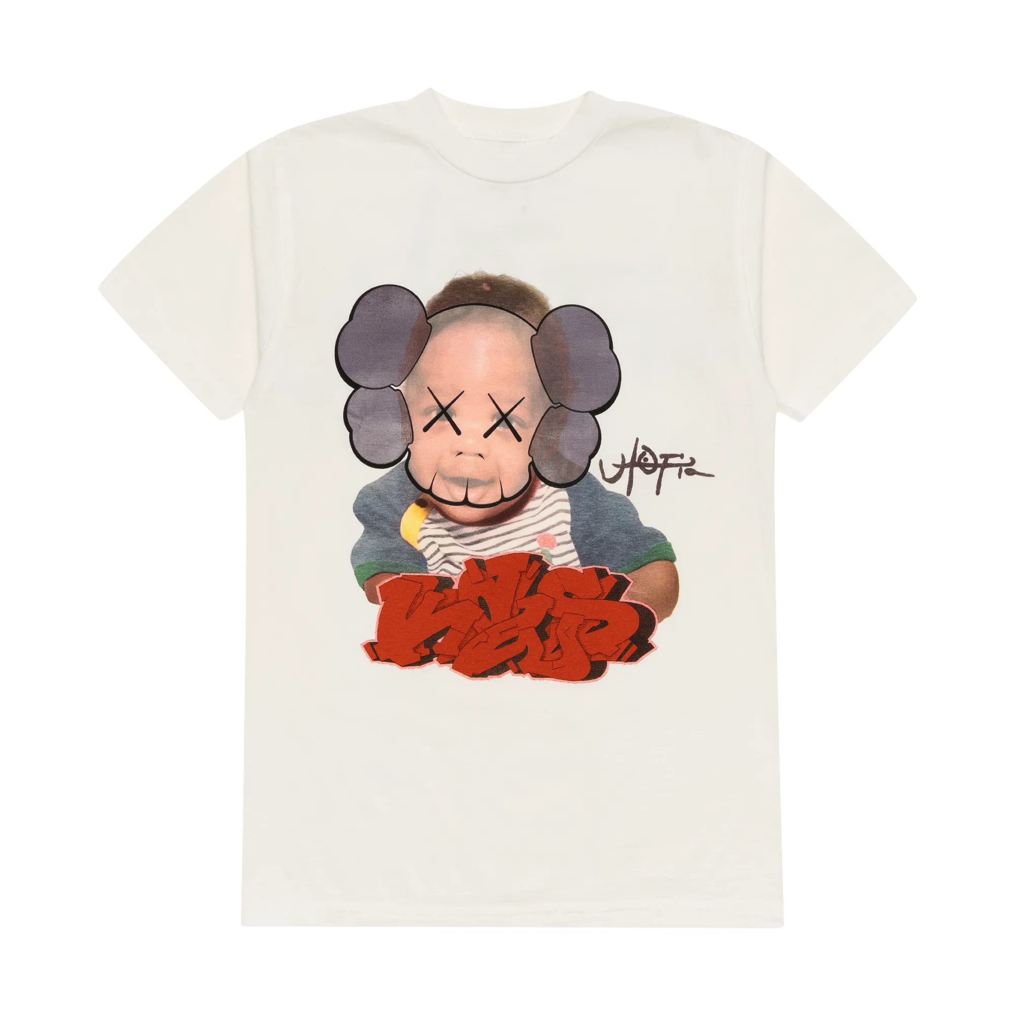 Travis Scott Utopia x KAWS Portrait Tee White sold by PLUS
