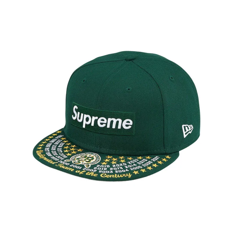 Supreme Undisputed Box Logo New Era Fitted Hat Dark Green sold by PLUS