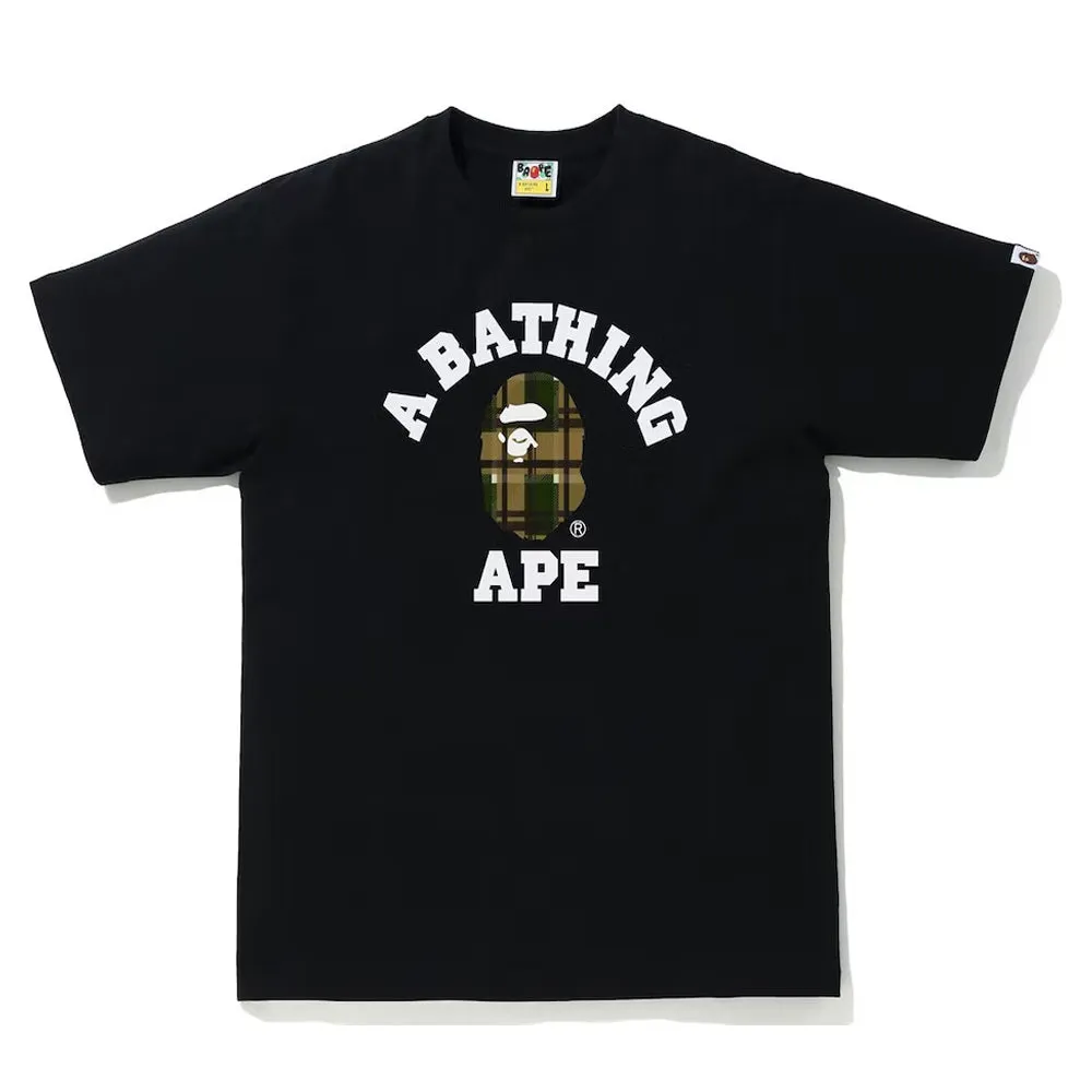 Bape Check College Tee Black/Green sold by PLUS