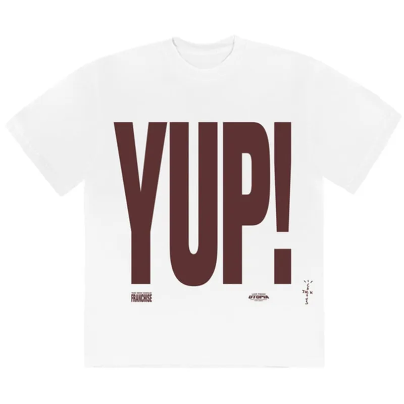 Travis Scott Franchise Promo YUP! T-Shirt White sold by PLUS