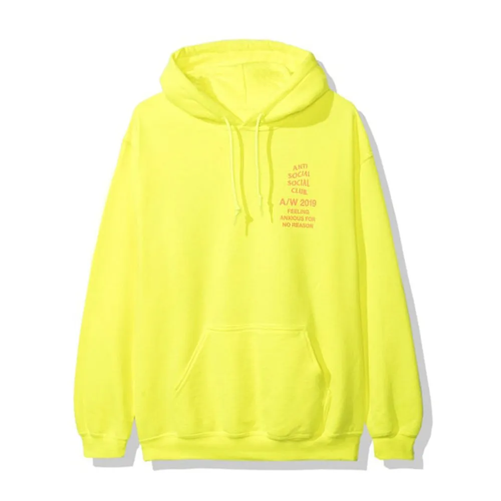 Anti Social Social Club Feeling Anxious Hoodie Neon Green sold by PLUS product image thumbnail 2