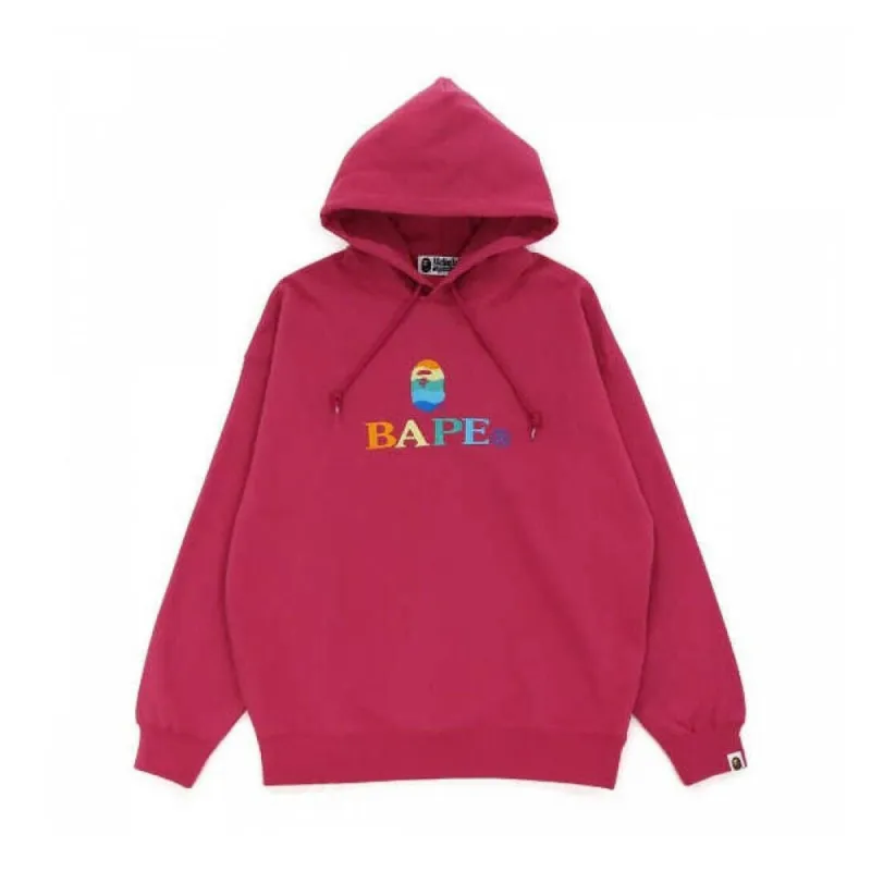 Bape Embroidery Oversized Pullover Hoodie Pink (Ladies) sold by PLUS