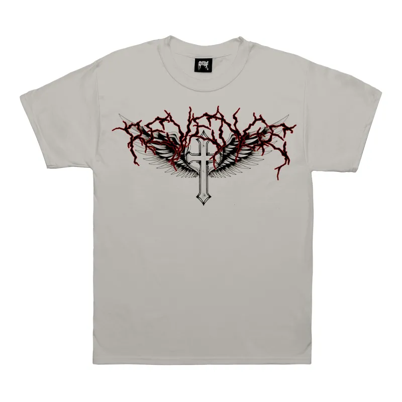 Revenge x Anuel Lightning Reaper Tee Cement sold by PLUS