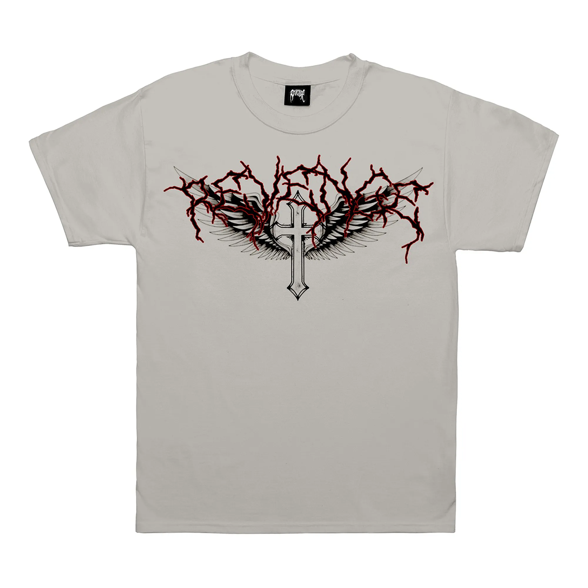 Revenge x Anuel Lightning Reaper Tee Cement sold by PLUS