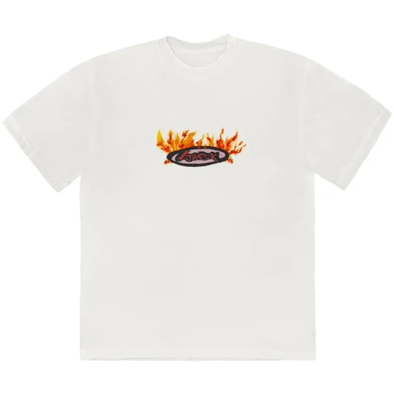Travis Scott Cactus Jack Flame T-Shirt White made by PLUS