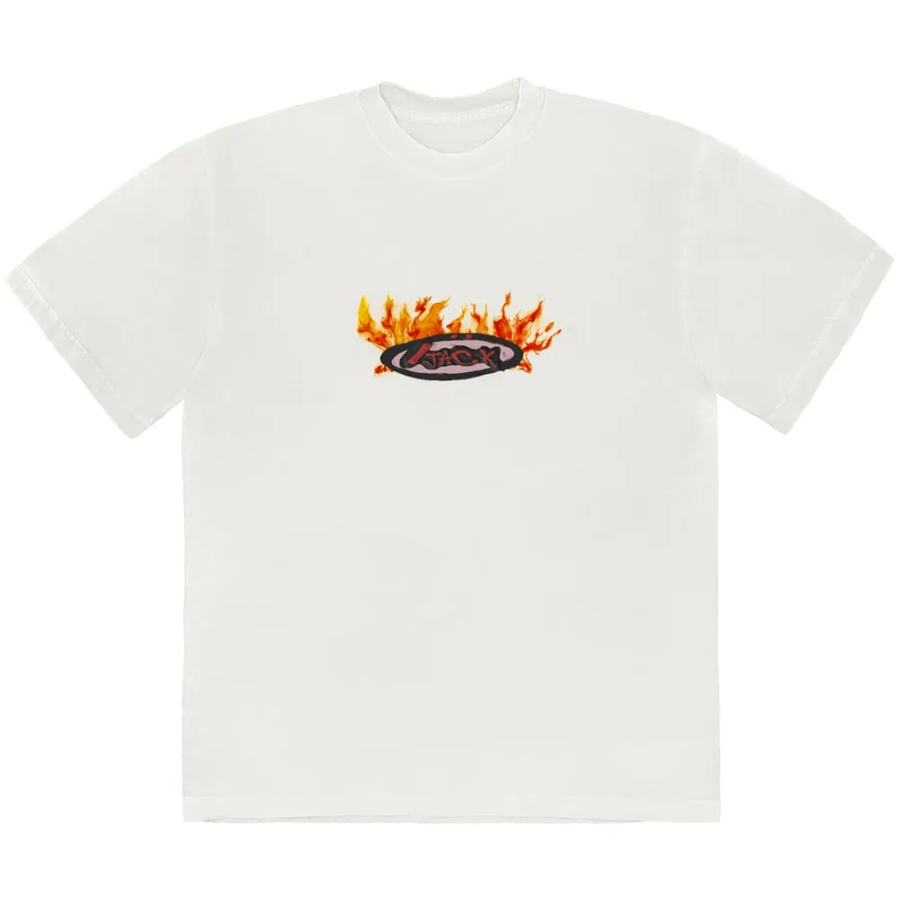 Travis Scott Cactus Jack Flame T-Shirt White sold by PLUS