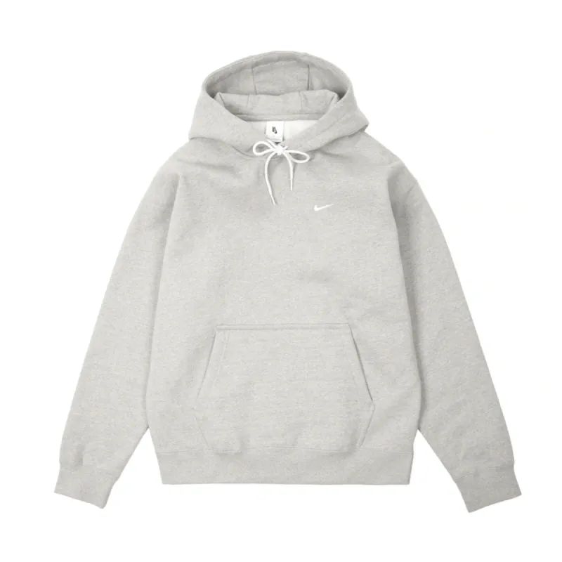 Nike Solo Swoosh Fleece Hoodie Heather Grey sold by PLUS