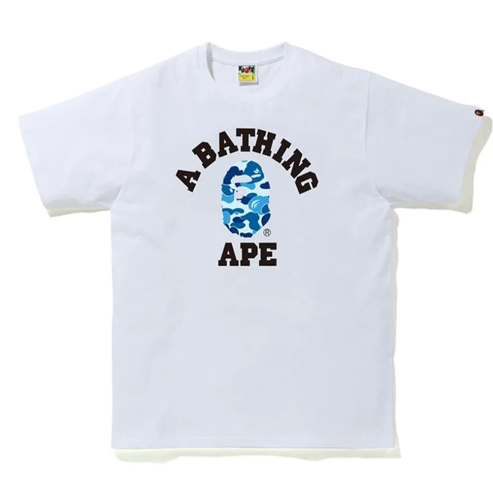 BAPE ABC Camo College Tee White/Blue sold by PLUS