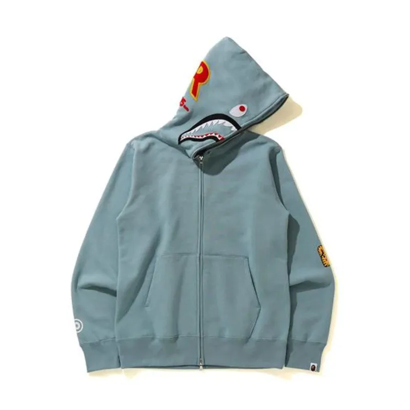 BAPE Shark Full Zip Hoodie (SS21) Gray sold by PLUS