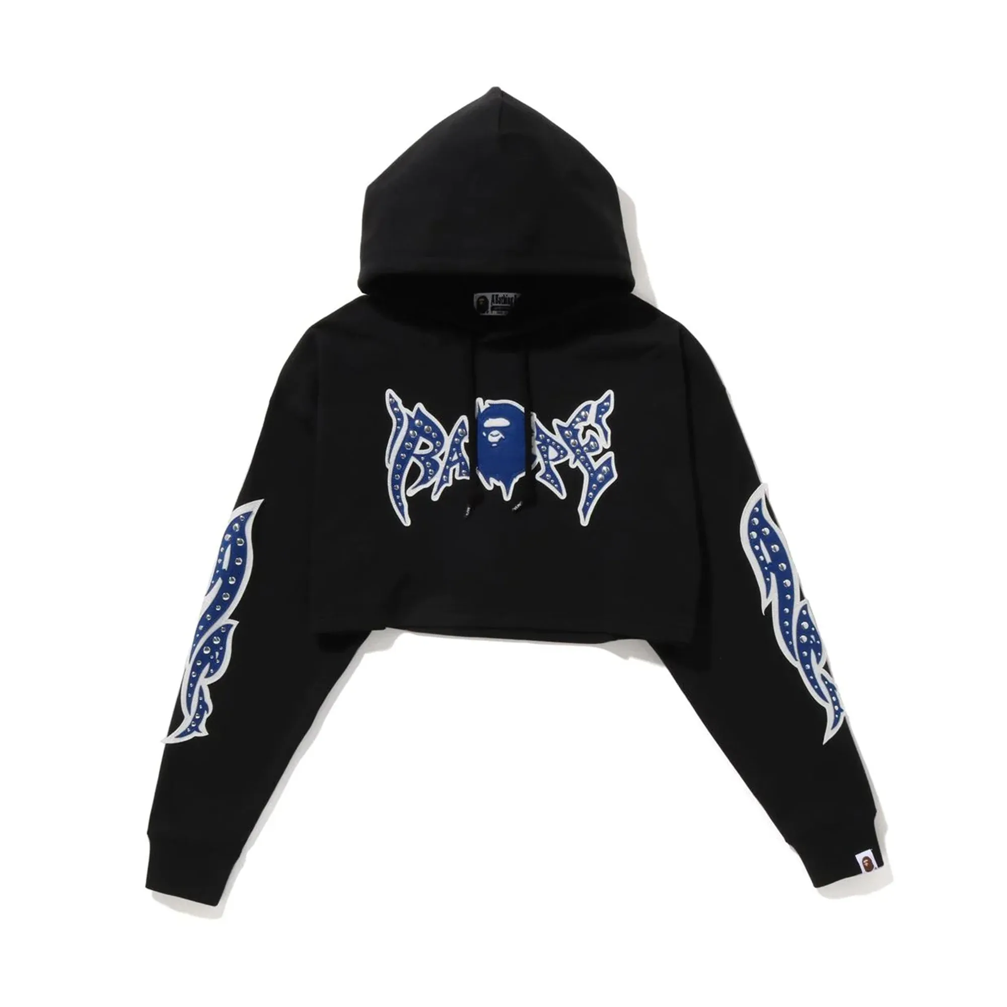 Bape Graffiti Studded Cropped Hoodie Black (Ladies) sold by PLUS