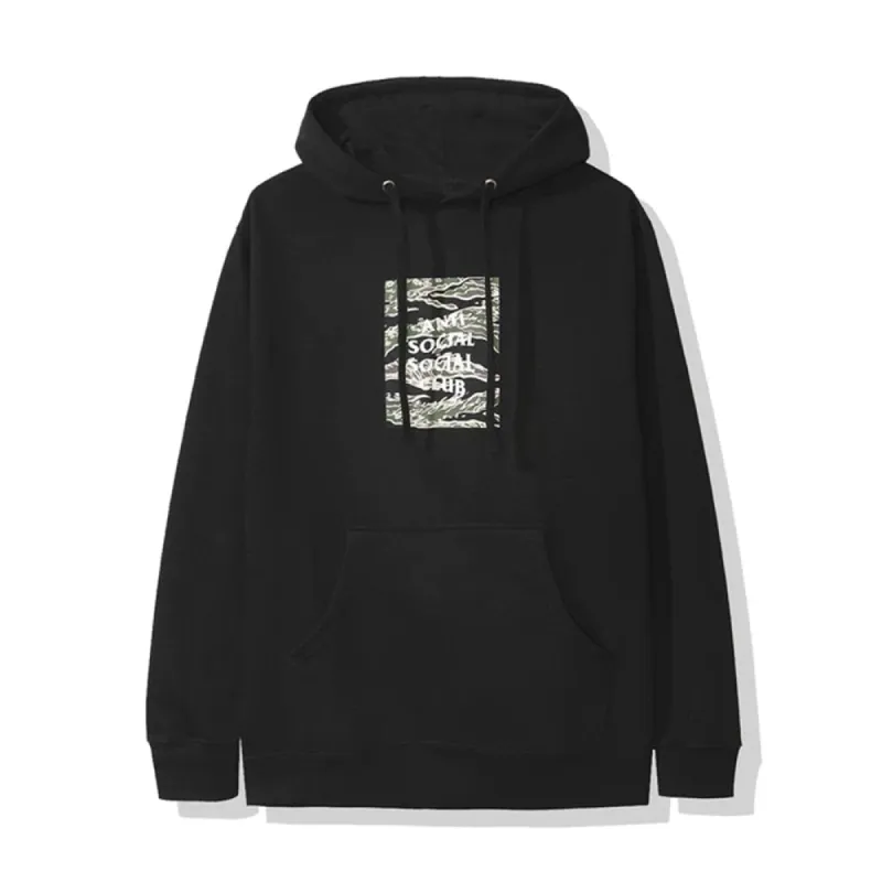 Anti Social Social Club Tiger Camo Box Logo Hoodie Black sold by PLUS