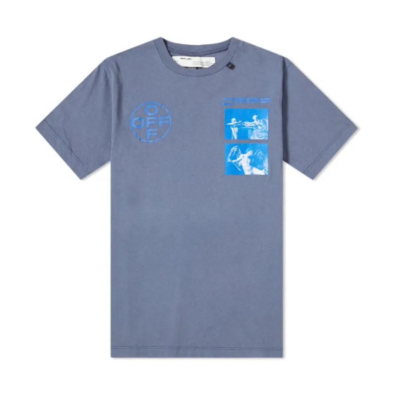 OFF-WHITE Hardcore Caravaggio T-shirt (FW 19) Blue/Blue sold by PLUS