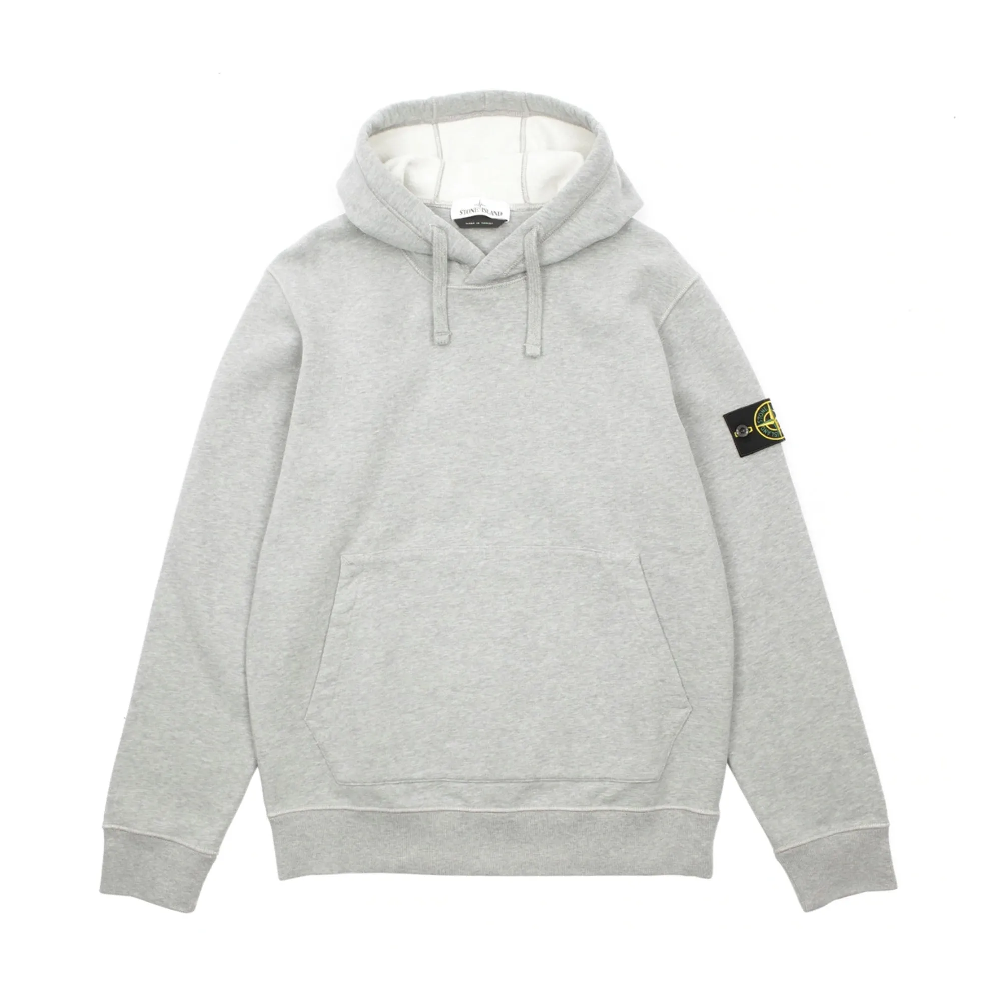 Stone Island Brushed Cotton Fleece Hooded Sweatshirt Dust Melange sold by PLUS