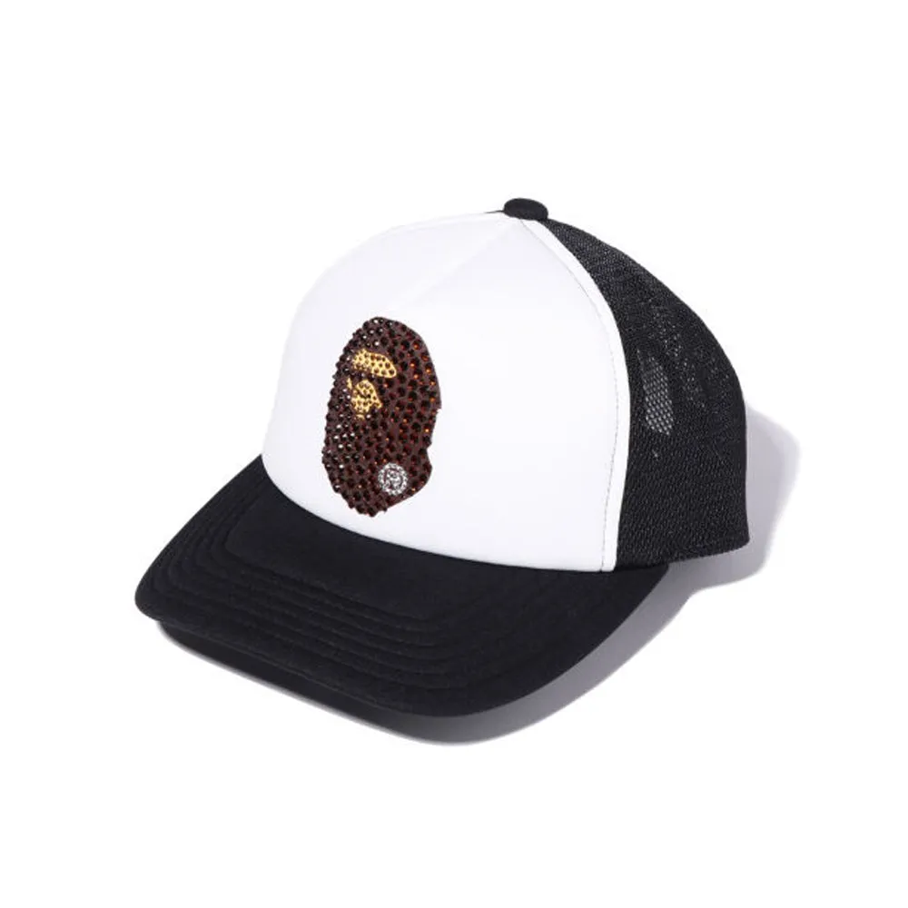 Bape Ape Head Crystal Stone Mesh Cap Black sold by PLUS