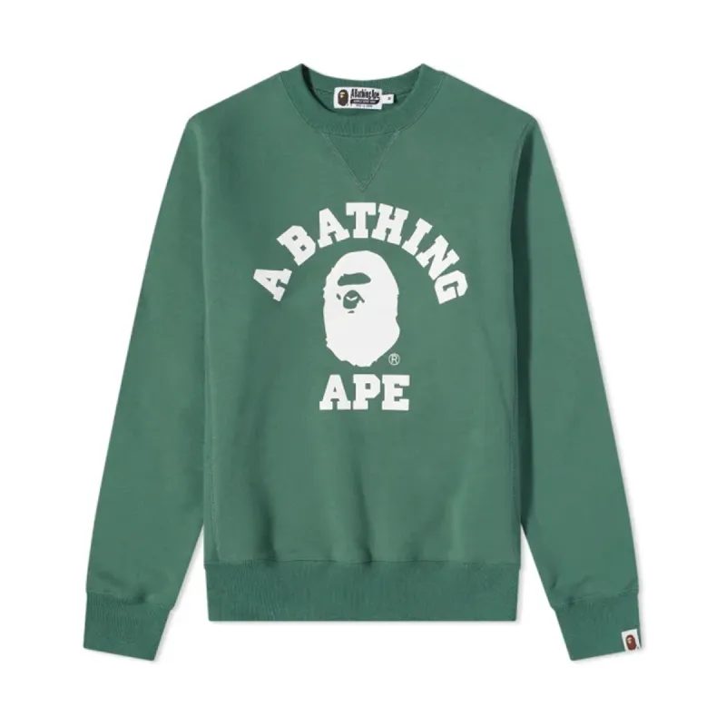 Bape College Crewneck Green sold by PLUS