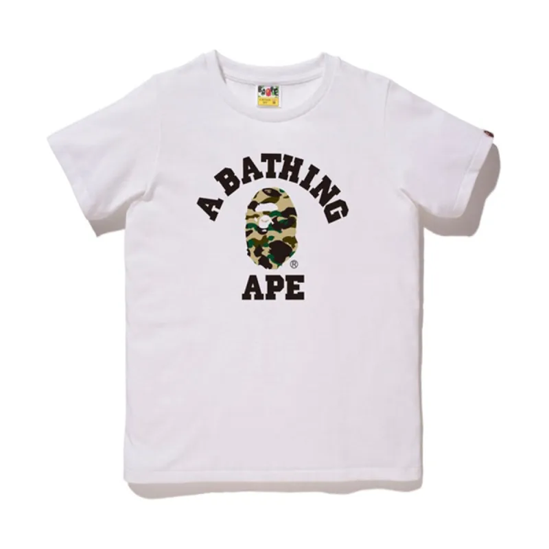 BAPE 1st Camo College Tee L1 L1 (Ladies) White/Yellow sold by PLUS