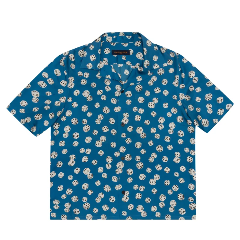 Louis Vuitton Dice Silk Button Down Shirt Blue (SS19) sold by PLUS