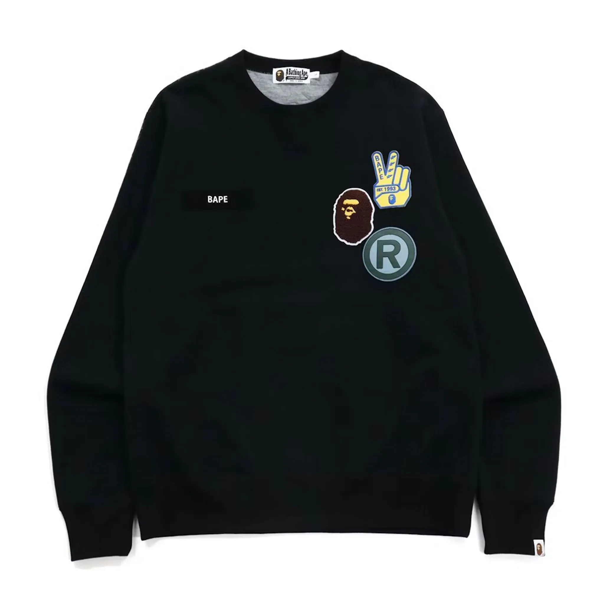 Bape Sta Jacquard Relaxed Fit Crewneck Black sold by PLUS
