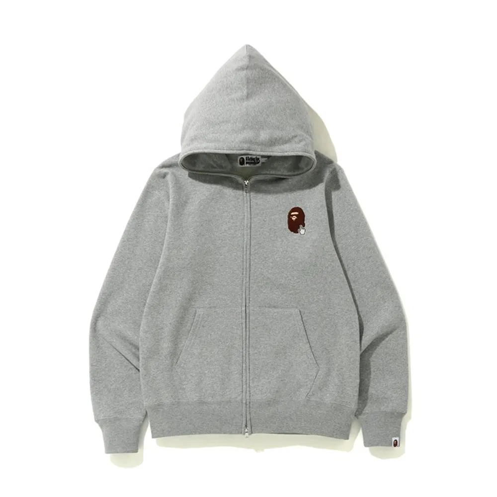 BAPE Online Full Zip Hoodie Grey sold by PLUS