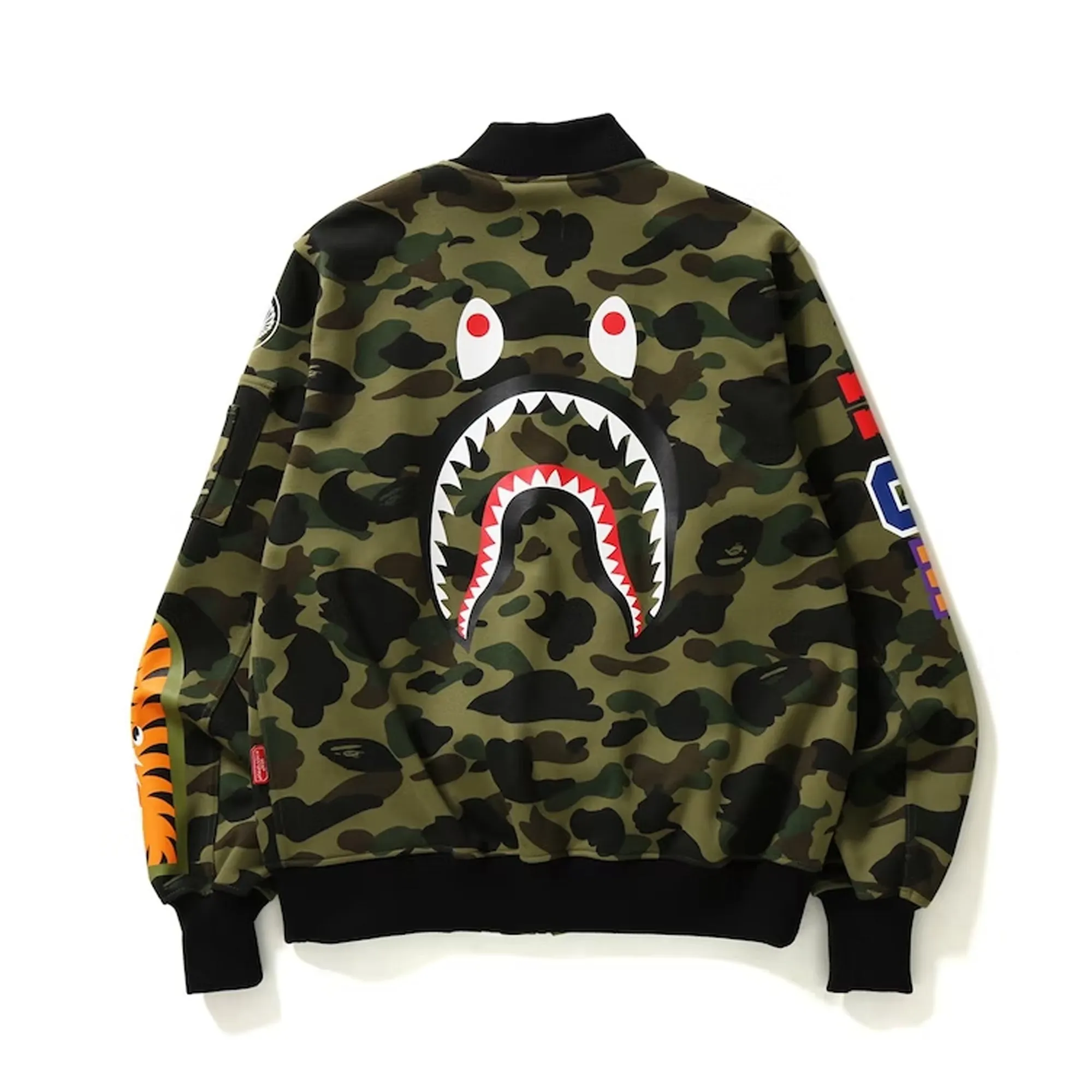 Bape Windstopper 1st Camo Shark Sweat Ma-1 Green sold by PLUS