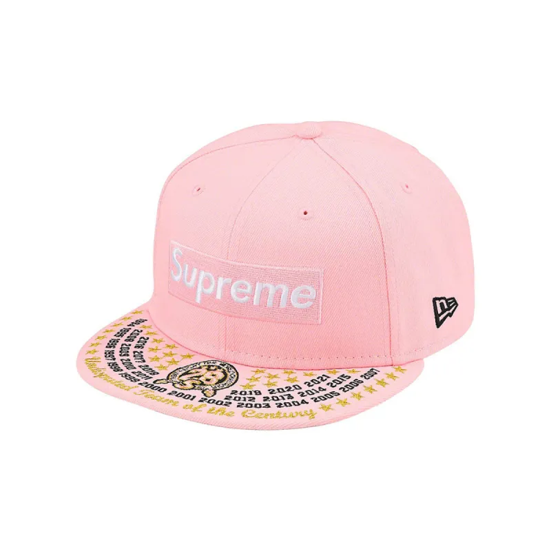 Supreme Undisputed Box Logo New Era Fitted Hat Dark Pink sold by PLUS