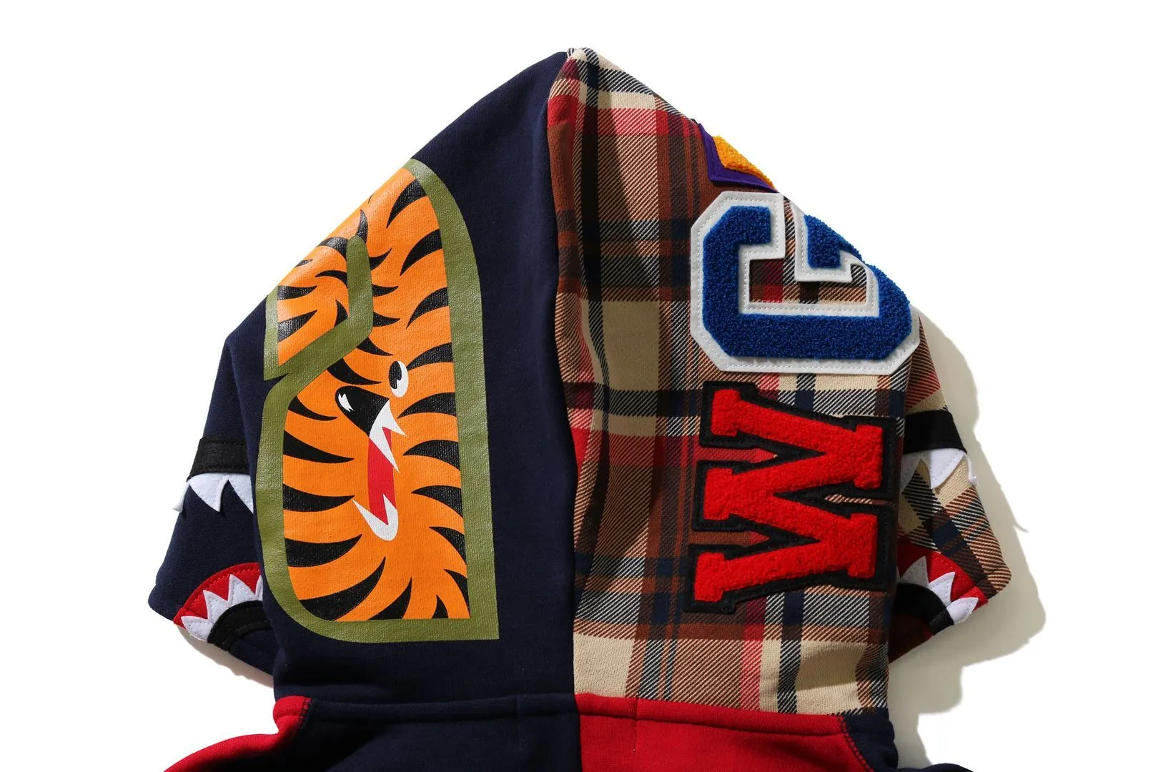 BAPE Check Shark Relaxed Full Zip Hoodie Red sold by PLUS product image thumbnail 5