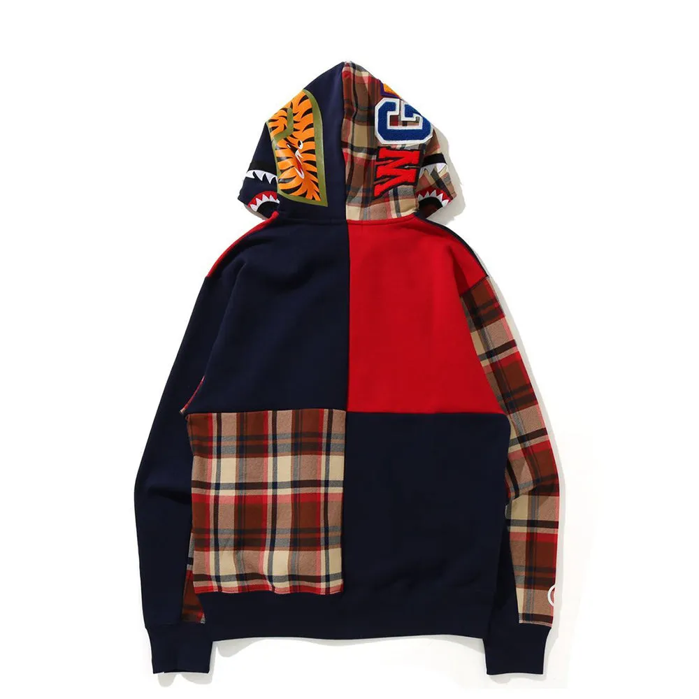 BAPE Check Shark Relaxed Full Zip Hoodie Red sold by PLUS product image thumbnail 3