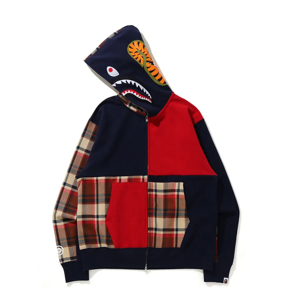 BAPE Check Shark Relaxed Full Zip Hoodie Red sold by PLUS product image thumbnail 2