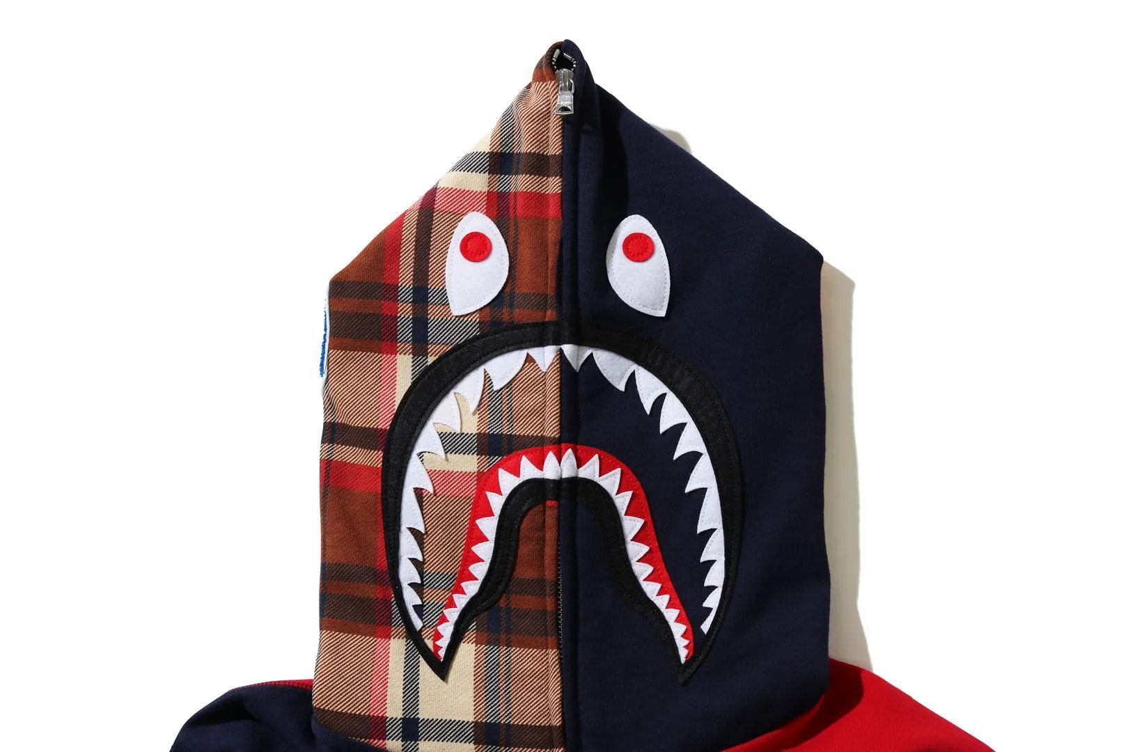 BAPE Check Shark Relaxed Full Zip Hoodie Red sold by PLUS product image thumbnail 4
