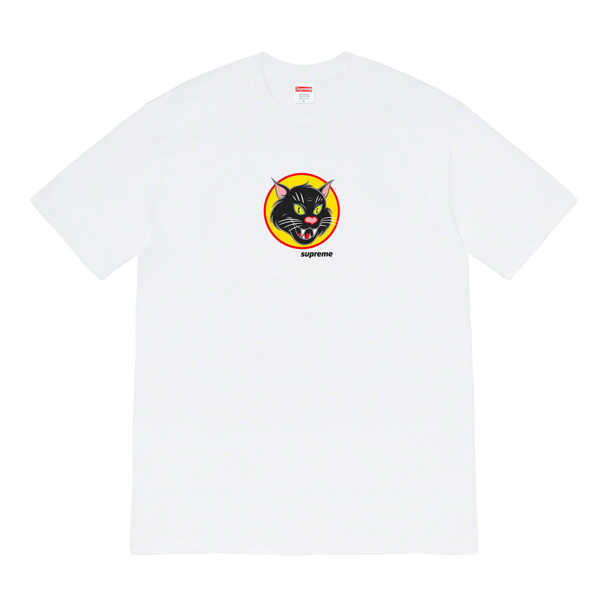 Supreme Black Cat Tee White sold by PLUS
